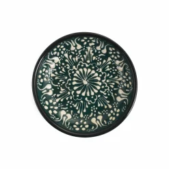 El Boyali Seramikler Yesil Ve Beyaz Boyali Shallow Bowl, 12cm