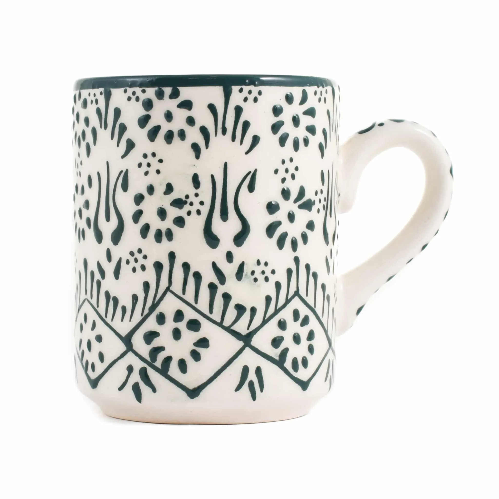 El Boyali Seramikler Yesil Ve Beyaz Boyali Straight Mug, 325ml Online