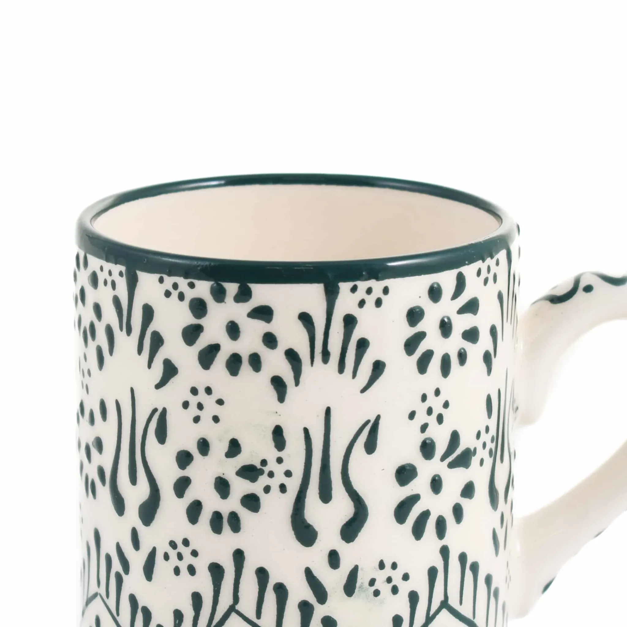 El Boyali Seramikler Yesil Ve Beyaz Boyali Straight Mug, 325ml Online