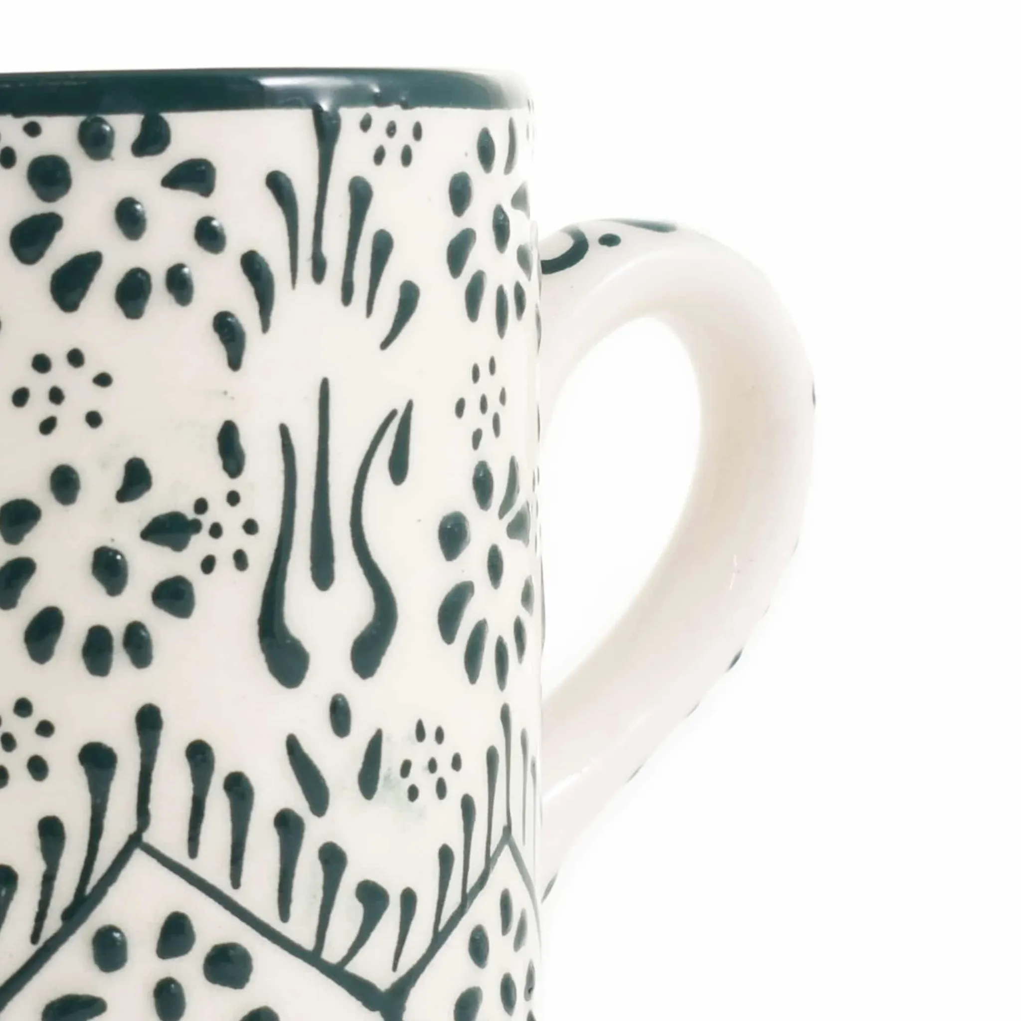 El Boyali Seramikler Yesil Ve Beyaz Boyali Straight Mug, 325ml Online